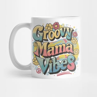 Funky Groovy Mama Vibes Retro Colorful Design Mug